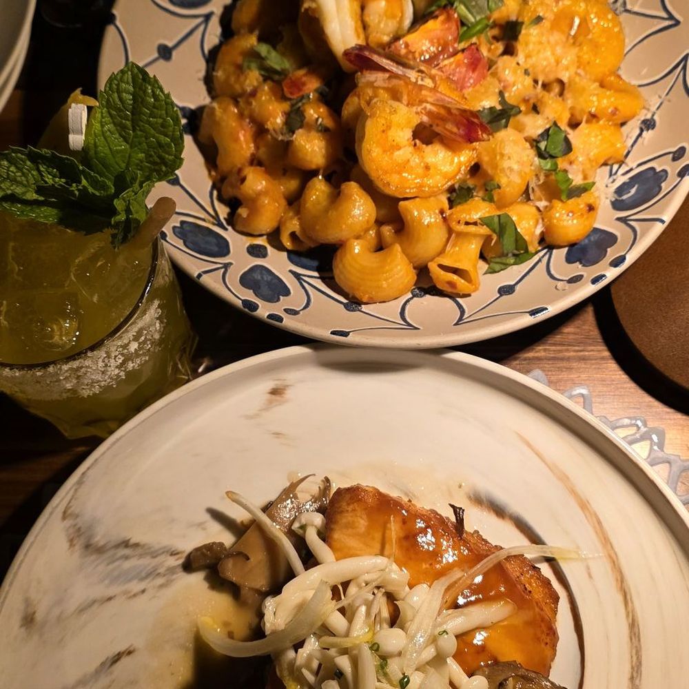 The Guest House Austin - Salmon and rigatoni with shrimp - New American Near Me - Austin, Texas The Guest House Austin - Salmon and rigatoni with shrimp - New American Near Me - Austin, Texas