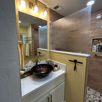 WJB Construction - Master bathroom vanity, shower, lighting - General Contractors Near Me
