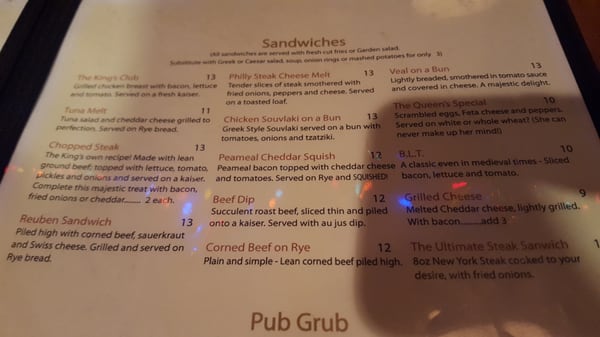 Menu photo 4 King Edward's Arms Markham, ON