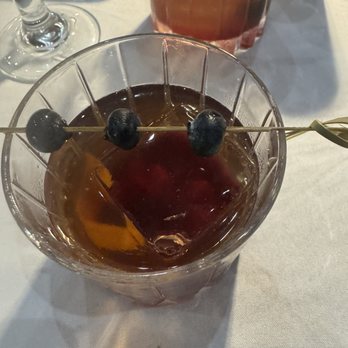 Vault Seafood and Steakhouse - Blueberry, peanut butter tequila old fashion. You read that correctly. Omg. - Steakhouses Near Me - Mansfield, Texas