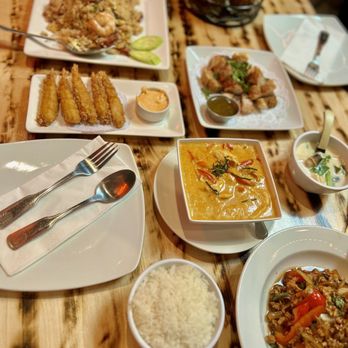 Thai Taste - F02. Thai Fried Rice, A13. Crispy Pork Belly, A15. Crispy Shrimp Tempura, C4. Panang Curry, E01. Thai Basil chicken - Thai Near Me - Las Vegas, Nevada Thai Taste - F02. Thai Fried Rice, A13. Crispy Pork Belly, A15. Crispy Shrimp Tempura, C4. Panang Curry, E01. Thai Basil chicken - Thai Near Me - Las Vegas, Nevada