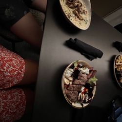 Infinity:  Rooftop Restaurant + Bar - Steak salad, and chicken pasta