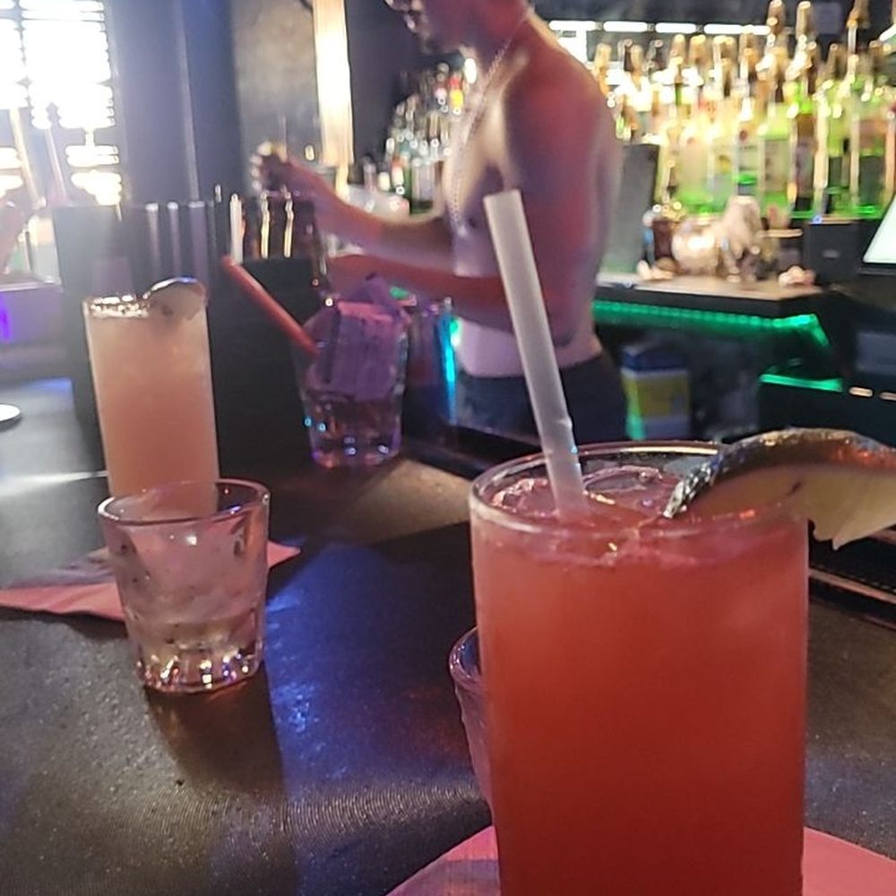 Cutie Jake and a strawberry Paloma and regular Paloma and empty green tea shot.