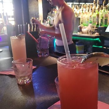 Flux Bar - Cutie Jake and a strawberry Paloma and regular Paloma and empty green tea shot. - Gay Bars Near Me - Bellflower, California