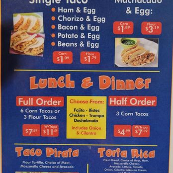 Taco Rico - Menu 2 - Mexican Near Me - McAllen, Texas