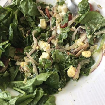 Farmhouse Kitchen - Spinach salad w/ Bacon Vinaigrette...OMG perfection - Breakfast & Brunch Near Me - Leland, North Carolina Farmhouse Kitchen - Spinach salad w/ Bacon Vinaigrette...OMG perfection - Breakfast & Brunch Near Me - Leland, North Carolina