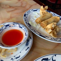 Ming's Garden - Cream cheese wontons and egg rolls