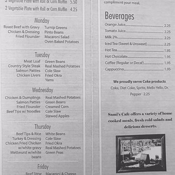 Sami's Cafe - MENU (Page 5 of 5) - Cafes Near Me - Knoxville, Tennessee Sami's Cafe - MENU (Page 5 of 5) - Cafes Near Me - Knoxville, Tennessee