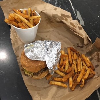 Five Guys - little cheeseburger w/ regular Cajun styled fries $13 - Fast Food Near Me - Fullerton, California Five Guys - little cheeseburger w/ regular Cajun styled fries $13 - Fast Food Near Me - Fullerton, California