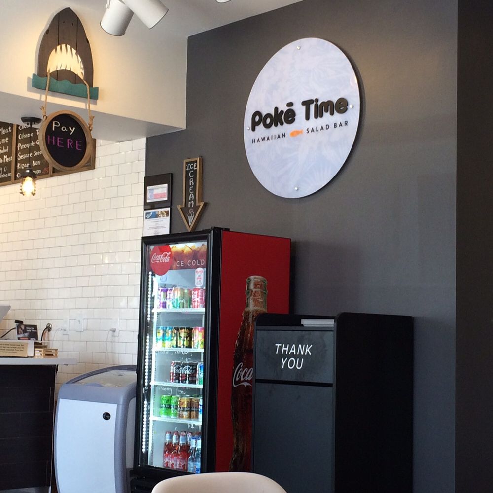 Poke Time - Cooler with ice cream and drinks next to the cash register - Poke Near Me - Plano, Texas Poke Time - Cooler with ice cream and drinks next to the cash register - Poke Near Me - Plano, Texas