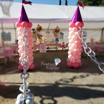 Floating Ribbons - Princess Towers - Balloon Services Near Me Floating Ribbons - Princess Towers - Balloon Services Near Me