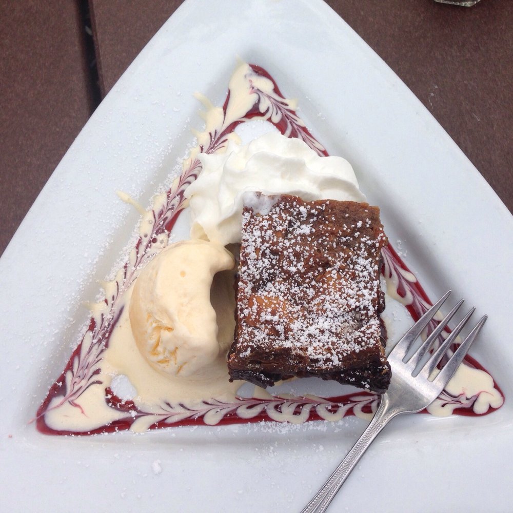 Edgewater Restaurant - Banana Nutella bread pudding with ice cream - Seafood Near Me - Hampton Bays, New York Edgewater Restaurant - Banana Nutella bread pudding with ice cream - Seafood Near Me - Hampton Bays, New York