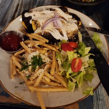 PopoJito - Chicken Enchiladas With cotija fries - Mexican Near Me - Scarsdale, New York PopoJito - Chicken Enchiladas With cotija fries - Mexican Near Me - Scarsdale, New York