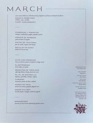Menu photo 2 March Houston, TX