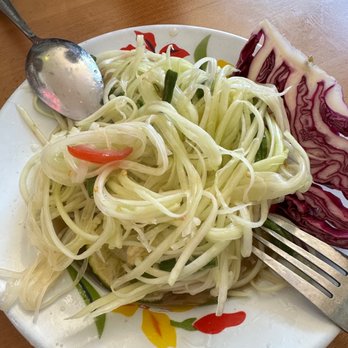 Funky Elephant - Green Papaya Salad $14 (sorry it's been tossed already) - Thai Near Me - Berkeley, California