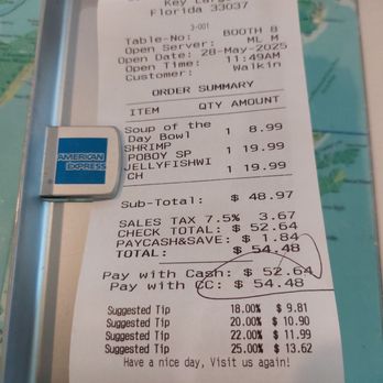 Mrs Mac's Kitchen - Overseas Hwy - Bill for two at lunch, crazy - American Near Me - Key Largo, Florida Mrs Mac's Kitchen - Overseas Hwy - Bill for two at lunch, crazy - American Near Me - Key Largo, Florida