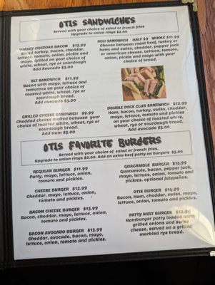 Menu photo 1 The Otis Restaurant Otis Orchards, WA Menu photo 1 The Otis Restaurant Otis Orchards, WA