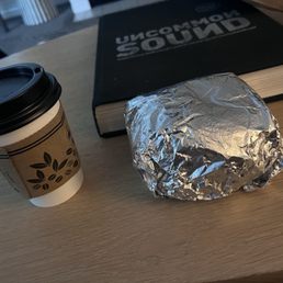 Lox Sandwich on an egg bagel and a small vanilla nut coffee. Wish I hadn't spent my money. Stale bagel and watery coffee.