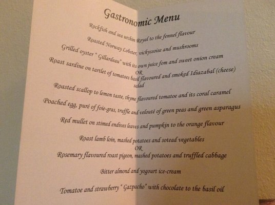 Menu photo 3 Zuberoa Oiartzun, SS