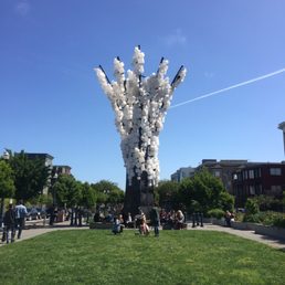 Art installation along Patricia's Green on Octavia Street.