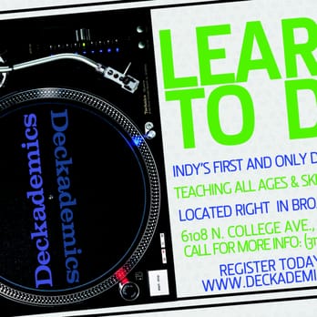 Deckademics - a turntable with the words learn to dj - Music Venues Near Me - Indianapolis, Indiana Deckademics - a turntable with the words learn to dj - Music Venues Near Me - Indianapolis, Indiana