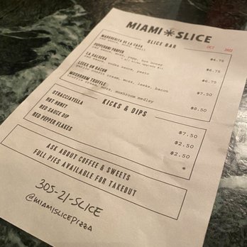 Miami Slice - Menu - Pizza Near Me - Miami, Florida Miami Slice - Menu - Pizza Near Me - Miami, Florida