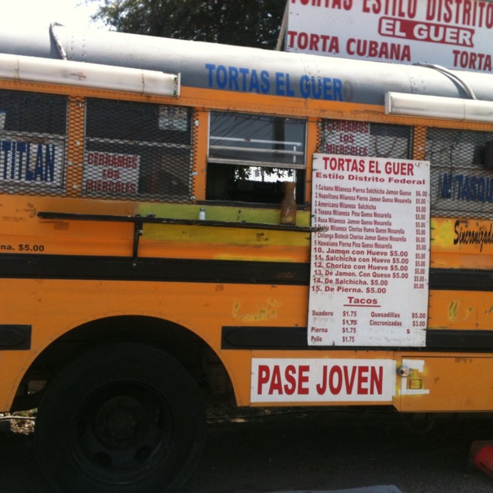 Tortas El Guero - a yellow school bus - Mexican Near Me - Austin, Texas Tortas El Guero - a yellow school bus - Mexican Near Me - Austin, Texas