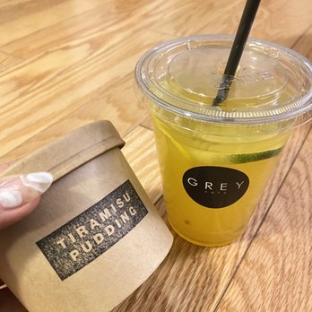 GREY Cafe - Tiramisu pudding and pineapple passion ade - Cafes Near Me - Flushing, New York
