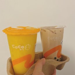 Mango slush and pearl milk tea Mango slush and pearl milk tea