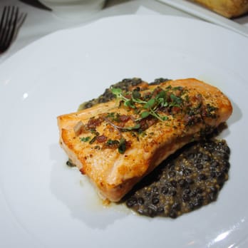 Sorellina - salmon with beluga lentils - Italian Near Me - Boston, Massachusetts
