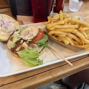 Burger U - Beyond burger with upgrade of garlic fries - Burgers Near Me - Orlando, Florida Burger U - Beyond burger with upgrade of garlic fries - Burgers Near Me - Orlando, Florida