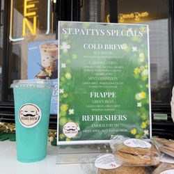 Cool Beans Brew - Emerald Rush drink in their Saint Patty's specials