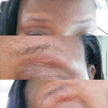 Candy Brow Bar - The reddish part is where my skin lifted, I'm not used to that happening - Eyelash Service Near Me - Atlanta, Georgia