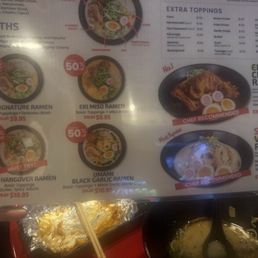 Ramen menu