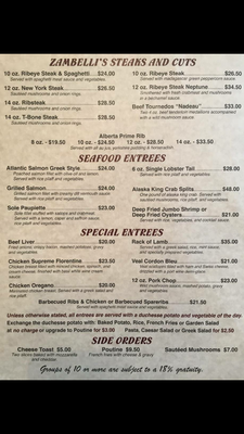 Menu photo 6 Zambelli Leduc, AB Menu photo 6 Zambelli Leduc, AB