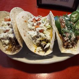 My 3 tacos: Duck, Carnitas, and Steak. Duck was overpriced. My 3 tacos: Duck, Carnitas, and Steak. Duck was overpriced.