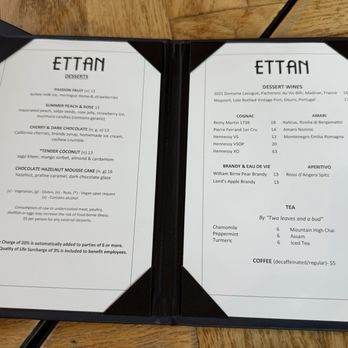 Ettan - Dessert menu - Indian Near Me - Palo Alto, California