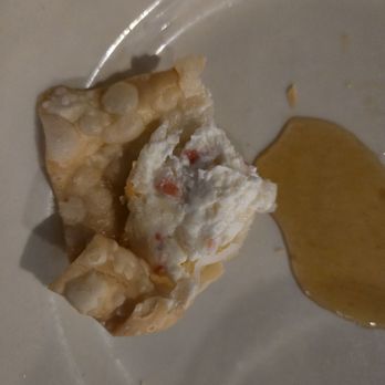 Kahula Restaurant - Crab rangoon interior (red flecks provided no flavor) - Chinese Near Me - Sturbridge, Massachusetts