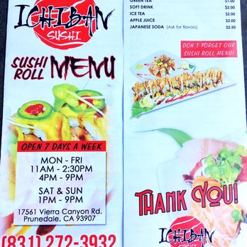 Ichiban Sushi - The takeout menu. - Japanese Near Me - Prunedale, California Ichiban Sushi - The takeout menu. - Japanese Near Me - Prunedale, California