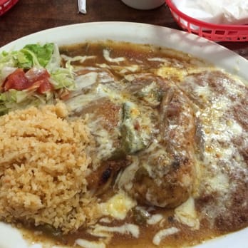El Zacatecano - Chile rellenos with rice and beans and small portion of salad. - Mexican Near Me - Salinas, California
