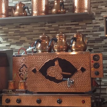 Aleppo's Kitchen - Copper coffee machine. I am bedazzled :p - Mediterranean Near Me - Anaheim, California