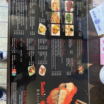 Happy Sushi - Back of menu - Sushi Bars Near Me - Gardena, California