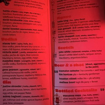 The House of Found Objects - Menu - the drinks rotate - Cocktail Bars Near Me - Birmingham, Alabama