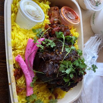 Mazra - 6-Hour Lamb Shank Plate - Middle Eastern Near Me - San Bruno, California Mazra - 6-Hour Lamb Shank Plate - Middle Eastern Near Me - San Bruno, California