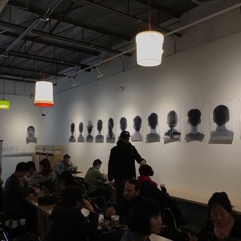 Document Coffee Bar - Bucket lamps and black and white photographs - Coffee & Tea Near Me - Los Angeles, California