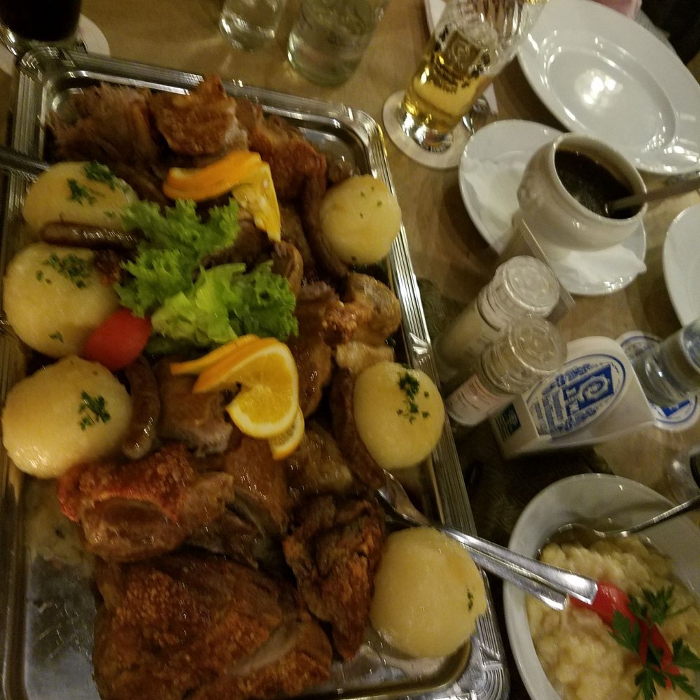Augustiner Klosterwirt - Our combo platter "for 6" fed 8 people and we had leftovers. - Bavarian Near Me - Munich, BY