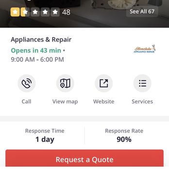Honolulu Appliance Repair Pro - It was my bad I should have read more reviews and really followed my intuition. - Appliances & Repair Near Me - Honolulu, Hawaii