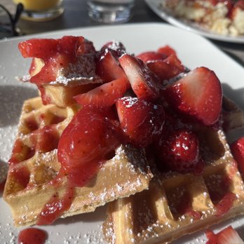 Lucky Brunch - Best Belgian waffle ever! Fresh strawberries and strawberry purée. Nothing frozen or from a can. Amazing!!! - Breakfast & Brunch Near Me - Sterling Heights, Michigan Lucky Brunch - Best Belgian waffle ever! Fresh strawberries and strawberry purée. Nothing frozen or from a can. Amazing!!! - Breakfast & Brunch Near Me - Sterling Heights, Michigan