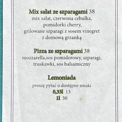 Restauracja Włoska w Trakcie - menu sezonowe