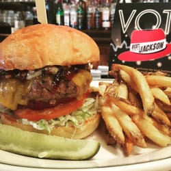 Fenian's Pub - The Fenian's Burger - MS ground beef, cheddar, Irish rasher, brown sugar onions, garlic mayo, Gil's bun